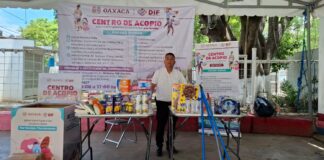 DIF Oaxaca mantiene activo centro de acopio para apoyar a familias afectadas por lluvias
