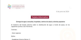 Entrega de agua a escuelas, hospitales, centros de salud y colonias populares
