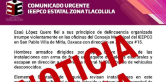 Se deslinda IEEPCO de publicación sobre hechos en Mitla