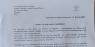 Uso obligatorio de cubrebocas en hospitales del sector salud por COVID