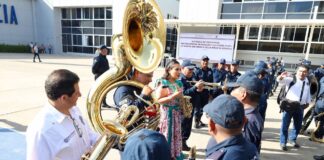 Banda de Música de la Policía Estatal recibe nuevos instrumentos musicales