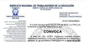 Invita Sección 22 a convite magisterial; confirma Guelaguetza magisterial