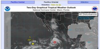 Protección Civil mantiene en vigilancia la depresión tropical Tres-E