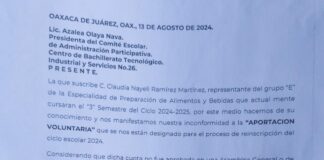 Rechazan padres de familia de Cbtis 26 aportación voluntaria por reinscripción