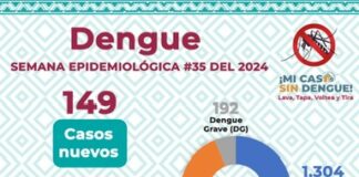 Registra SSO 149 casos nuevos de dengue