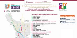 Ofrecerán rutas gratuitas del CityBus por inauguración del Parque Primavera Oaxaqueña