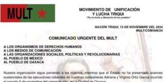 MULT sigue poniendo los muertos; inacción del Estado, acusa
