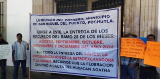 Protestan pobladores de Peratengo para exigir la entrega de recursos