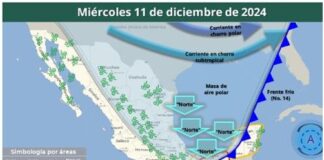 Prevén llegada del Frente frío 14 a Oaxaca; emiten recomendaciones