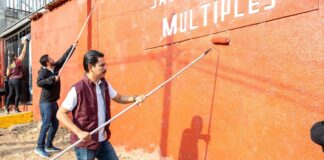 Tequio municipal en colonia de San Martin Mexicapam