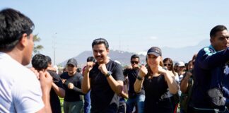 Participa Ray Chagoya en la Clase Nacional de Boxeo “Boxeando por la Paz” en el Parque Primavera