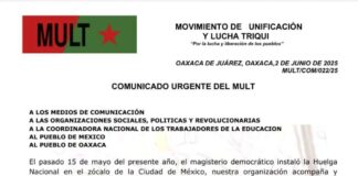 MULT respalda plantón de la Sección 22