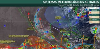 Se esperan lluvias y tormentas significativas en horas de la tarde-noche en gran parte de Oaxaca