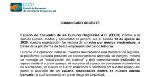 Organización indígena acusa a Inbursa de robo electrónico en plataforma empresarial