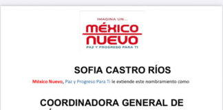 Sofía Castro Ríos, nueva coordinadora general de México Nuevo en Oaxaca