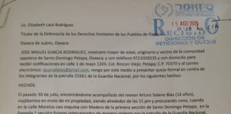 Denuncia indigena zapoteco agresión y robo de dinero por personal de la Guardia Nacional