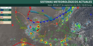 Continuarán lluvias con tormentas localmente fuertes, actividad eléctrica y posible caída de granizo en Oaxaca
