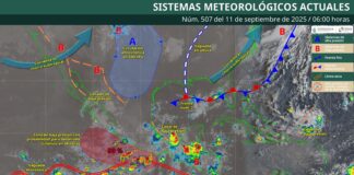 Este jueves se esperan lluvias fuertes en el territorio oaxaqueño
