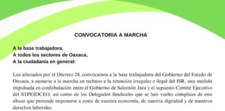 Anuncian protesta contra la retención de ISR a empleados estatales