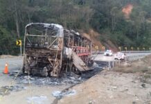 Se incendia autobús de pasajeros en la Barranca Larga–Ventanilla; evacúan a ocupantes sin heridos