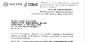 Destituyen a funcionario del COBAO por presunto nepotismo