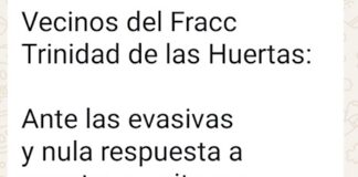 Vecinos anuncian cierre de accesos en Trinidad de las Huertas por bloqueo en avenida Universidad